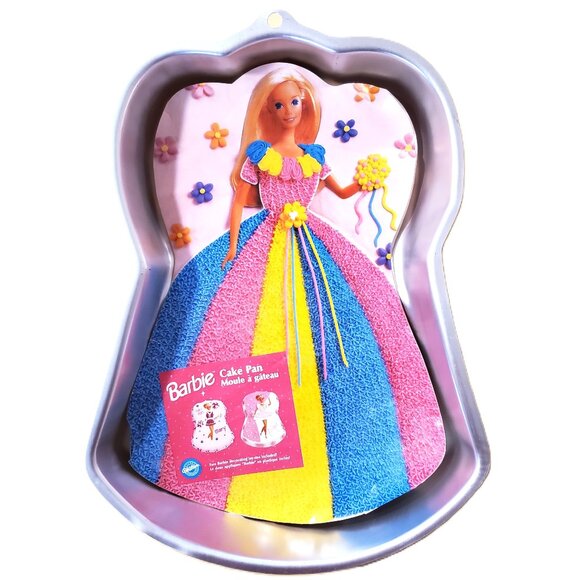Vintage “Barbie & Princess” Wilton Cake Pan w/ Barbie Lay-ons - Picture 1 of 9